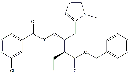 (αS,βR)-α-Ethyl-β-[[(3-chlorobenzoyl)oxy]methyl]-1-methyl-1H-imidazole-5-butanoic acid benzyl ester结构式