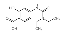 4-(diethylcarbamoylamino)-2-hydroxy-benzoic acid structure