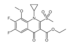 3-Quinolinecarboxylic acid, 1-cyclopropyl-6,7-difluoro-1,4-dihydro-8-methoxy-2-(methylsulfonyl)-4-oxo-, ethyl ester Structure