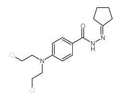 Benzoic acid,4-[bis(2-chloroethyl)amino]-, 2-cyclopentylidenehydrazide结构式