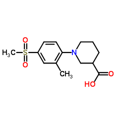 1-[2-Methyl-4-(methylsulfonyl)phenyl]-3-piperidinecarboxylic acid Structure