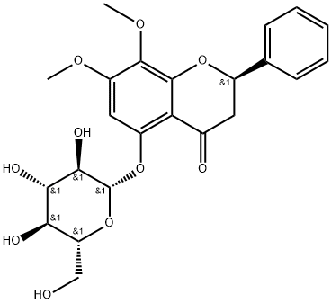 5-Hydroxy-7,8-dimethoxy (2R)-flavanone-5-O-beta-D-glucopyranoside结构式