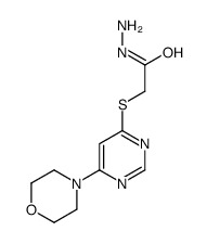 2-(6-morpholin-4-ylpyrimidin-4-yl)sulfanylacetohydrazide结构式