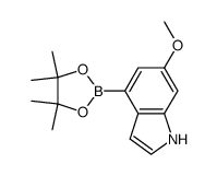 6-methoxy-4-(4,4,5,5-tetramethyl-[1,3,2]dioxaborolan-2-yl)-1H-indole结构式