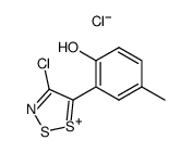 4-Chlor-5-(2-hydroxy-5-methyl-phenyl)-1,2,3-dithiazolium-chlorid结构式