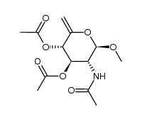 methyl 3,4-di-O-acetyl-2-acetamido-2,6-dideoxy-β-D-xylo-hex-5-enopyranoside结构式