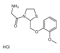 2-amino-1-[2-[(2-methoxyphenoxy)methyl]thiazolidin-3-yl]ethanone hydro chloride structure