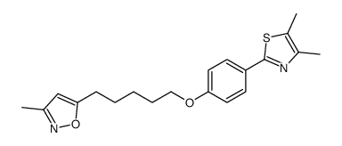 5-[5-[4-(4,5-dimethyl-1,3-thiazol-2-yl)phenoxy]pentyl]-3-methyl-1,2-oxazole结构式