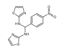 1-(4-nitrophenyl)-N,N'-di(thiazol-2-yl)methanediamine结构式