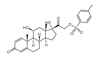 11β,17-dihydroxy-21-(toluene-4-sulfonyloxy)-pregna-1,4-diene-3,20-dione结构式