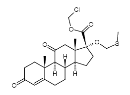 chloromethyl-17α-methylthio-methyloxyandrost-4-en-3,11-dione-17β-carboxylate Structure