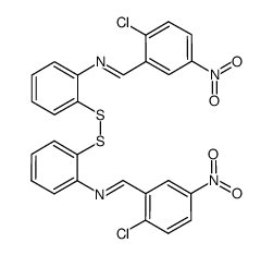 2,2'-disulfanediylbis(N-(2-chloro-5-nitrobenzylidene)aniline)结构式