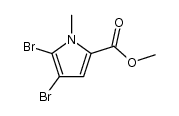 1-甲基-4,5-二溴吡咯-2-甲酸甲酯结构式