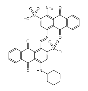 1-[(4-amino-9,10-dioxo-3-sulfo-9,10-dihydroanthracen-1-yl)diazenyl]-4-cyclohexylamino-9,10-dioxo-9,10-dihydroanthracene-2-sulfonic acid结构式