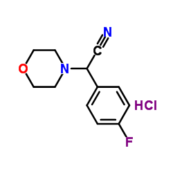 (4-Fluorophenyl)(4-morpholinyl)acetonitrile hydrochloride (1:1) Structure