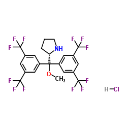 (S)-2-{Bis[3,5-bis(trifluoromethyl)phenyl]methoxy-methyl}pyrrolidine hydrochloride结构式