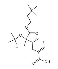 (R,E)-4-((S)-2,2-dimethyl-4-((2-(trimethylsilyl)ethoxy)carbonyl)-1,3-dioxolan-4-yl)-2-ethylidenepentanoic acid结构式