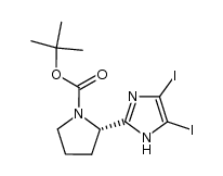 (S)-2-(4,5-Diiodo-1H-imidazol-2-yl)-pyrrolidine-1-carboxylic acid tert-butyl ester结构式