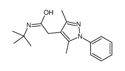 N-tert-butyl-2-(3,5-dimethyl-1-phenylpyrazol-4-yl)acetamide结构式