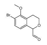 6-bromo-5-(methyloxy)-3,4-dihydro-1H-isochromene-1-arbaldehyde结构式