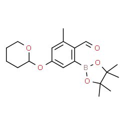 2-Methyl-4-((tetrahydro-2H-pyran-2-yl)oxy)-6-(4,4,5,5-tetraMethyl-1,3,2-dioxaborolan-2-yl)benzaldehyde Structure