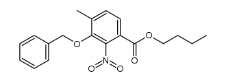 3-benzyloxy-4-methyl-2-nitro-benzoic acid butyl ester结构式