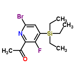 1-[6-Bromo-3-fluoro-4-(triethylsilyl)-2-pyridinyl]ethanone结构式