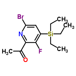 1-[6-Bromo-3-fluoro-4-(triethylsilyl)-2-pyridinyl]ethanone Structure