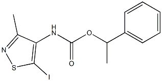 (5-Iodo-3-methyl-isothiazol-4-yl)-carbamic acid 1-phenyl-ethylester Structure