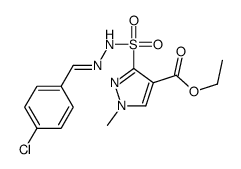 ethyl 3-[[(E)-(4-chlorophenyl)methylideneamino]sulfamoyl]-1-methylpyrazole-4-carboxylate结构式