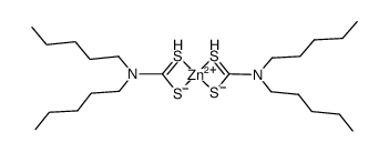 zinc bis(dipentyldithiocarbamate) Structure