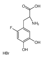 (2S)-2-amino-3-(2-fluoro-4,5-dihydroxyphenyl)propanoic acid,hydrobromide Structure
