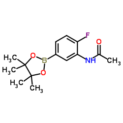 3-(Acetamido)-4-fluorophenylboronic acid pinacol ester structure