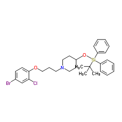 1-[3-(4-Bromo-2-chlorophenoxy)propyl]-4-{[(2-methyl-2-propanyl)(diphenyl)silyl]oxy}piperidine结构式