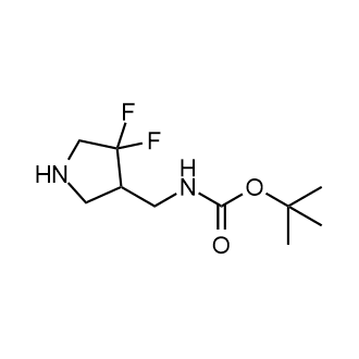 ((4,4-二氟吡咯烷-3-基)甲基)氨基甲酸叔丁酯结构式