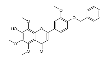2-(4-(benzyloxy)-3-methoxyphenyl)-7-hydroxy-5,6,8-trimethoxy-4H-chromen-4-one结构式