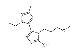 3-(1-ethyl-3-methylpyrazol-5-yl)-5-mercapto-4-(3-methoxy-n-propyl)-1,2,4-triazole结构式