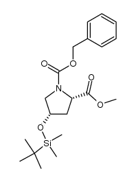 (2S,4S)-1-benzyl 2-methyl 4-(tert-butyldimethylsilyloxy)pyrrolidine-1,2-dicarboxylate结构式