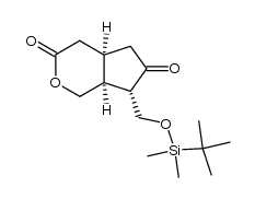4aR,7S,7aS-tetrahydro-6-oxo-7-(tert-butyldimethylsilyloxymethyl)cyclopenta[c]pyran-3(1H)-one结构式