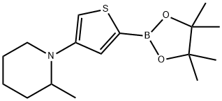 4-(2-Methylpiperidin-1-yl)thiophene-2-boronic acid pinacol ester结构式