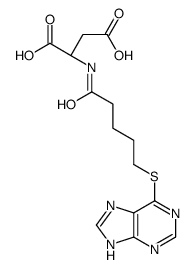 (2S)-2-[5-(7H-purin-6-ylsulfanyl)pentanoylamino]butanedioic acid Structure