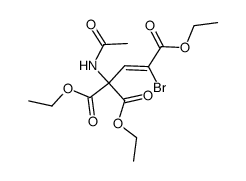 (Z)-1-acetylamino-3-bromo-prop-2-ene-1,1,3-tricarboxylic acid triethyl ester Structure