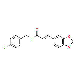 3-(1,3-BENZODIOXOL-5-YL)-N-(4-CHLOROBENZYL)ACRYLAMIDE结构式