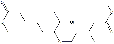 (-)-6-(3-Methyl-5-methoxy-5-oxopentyloxy)-7-hydroxyoctanoic acid methyl ester结构式