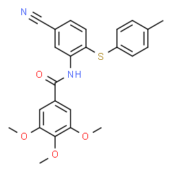 N-(5-CYANO-2-[(4-METHYLPHENYL)SULFANYL]PHENYL)-3,4,5-TRIMETHOXYBENZENECARBOXAMIDE结构式