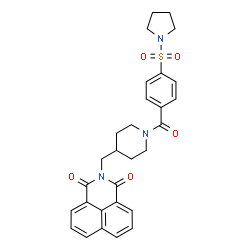 2-((1-(4-(pyrrolidin-1-ylsulfonyl)benzoyl)piperidin-4-yl)methyl)-1H-benzo[de]isoquinoline-1,3(2H)-dione结构式