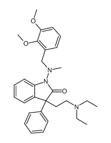 3-(2-diethylamino-ethyl)-1-[(2,3-dimethoxy-benzyl)-methyl-amino]-3-phenyl-1,3-dihydro-indol-2-one Structure