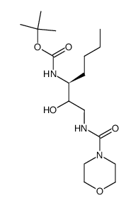 ((S)-1-{1-Hydroxy-2-[(morpholine-4-carbonyl)-amino]-ethyl}-pentyl)-carbamic acid tert-butyl ester结构式