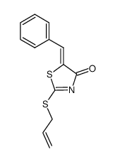 5-((Z)-benzylidene)-2-allylmercapto-4-thiazolidinone结构式