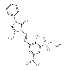 sodium 3-[(4,5-dihydro-3-methyl-5-oxo-1-phenyl-1H-pyrazol-4-yl)azo]-2-hydroxy-5-nitrobenzenesulphonate picture